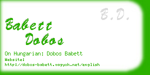 babett dobos business card